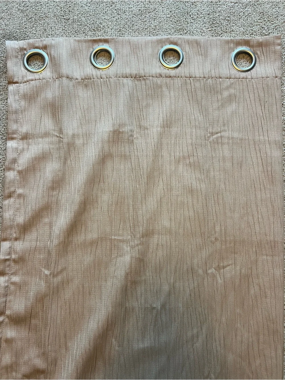 Beige/-Tan Textured Grommet Curtain Panels - 2-Pack; 48” x84” , Good Condition